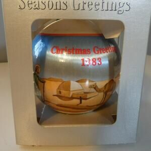 Vintage 1983 Plastic Ornament Christmas Greetings Mary Joseph Camel Desert